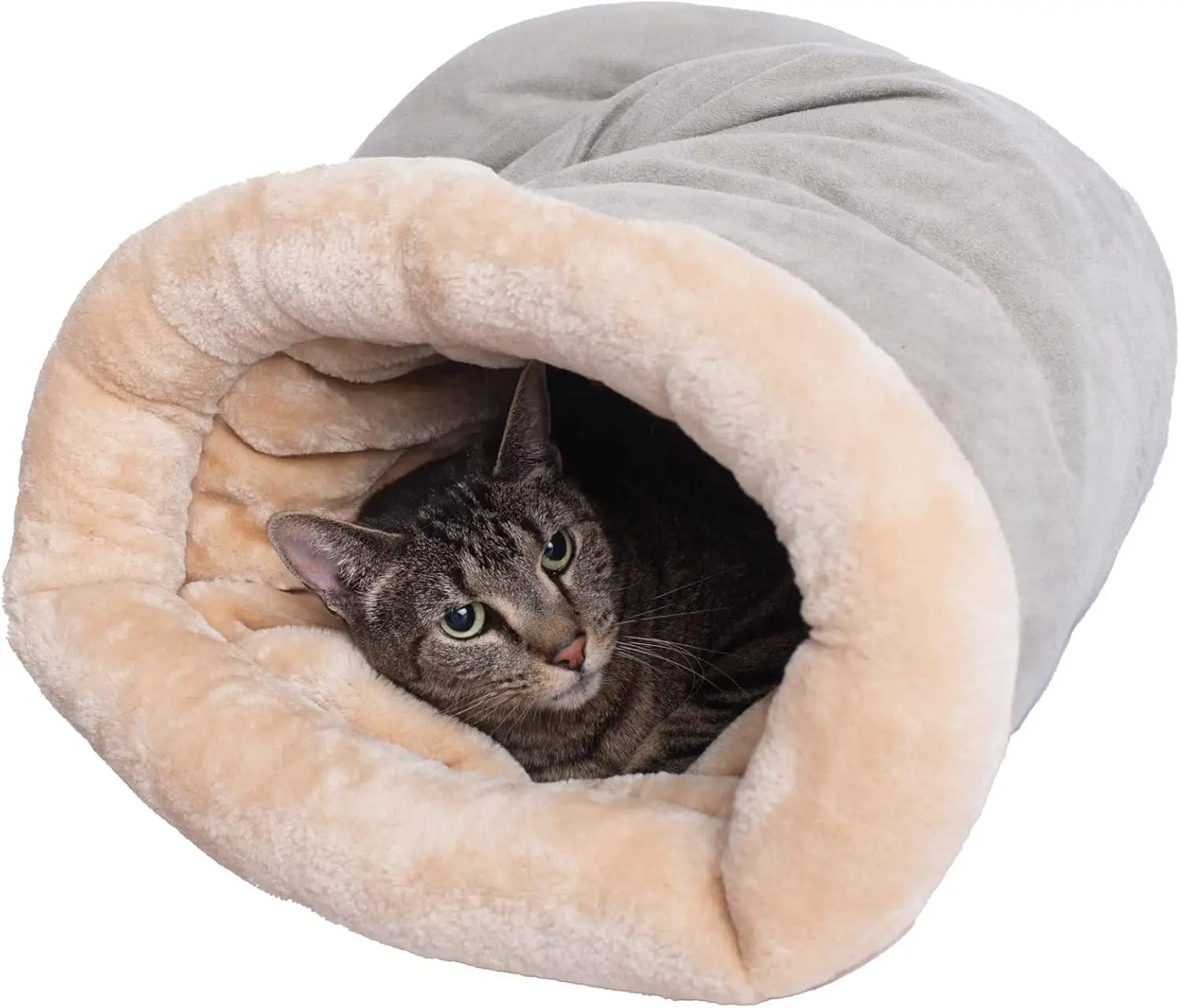 The "Snuggle Sack" Self-Warming Cat Burrow Bed – Ultra-Soft Sleeping Pouch