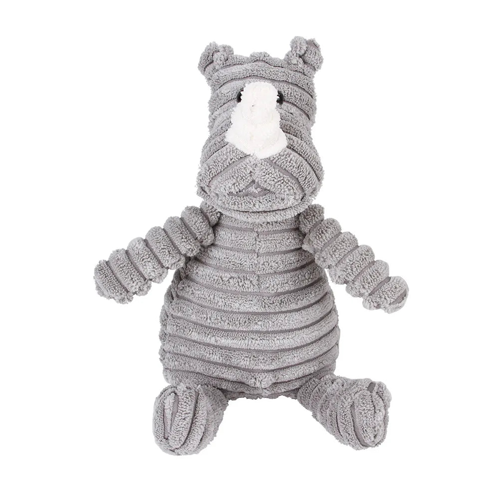 Corduroy Plush Dog Toy with Squeaker