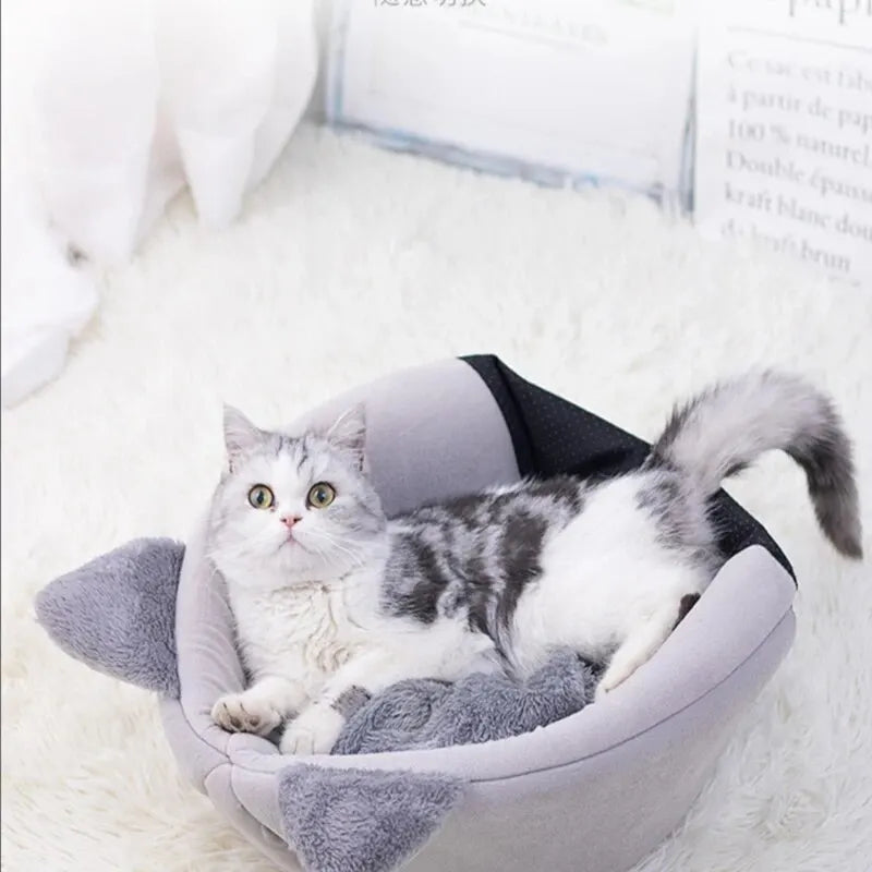 The "Cozy Cat" Plush Cave Bed – Warm Winter House with Ears