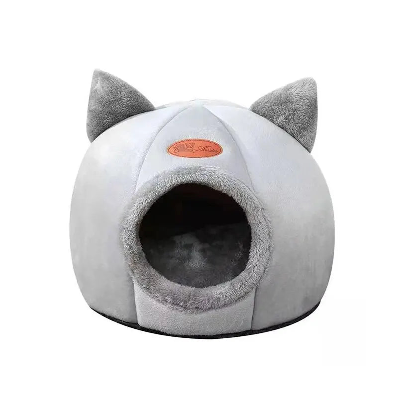 The "Cozy Cat" Plush Cave Bed – Warm Winter House with Ears