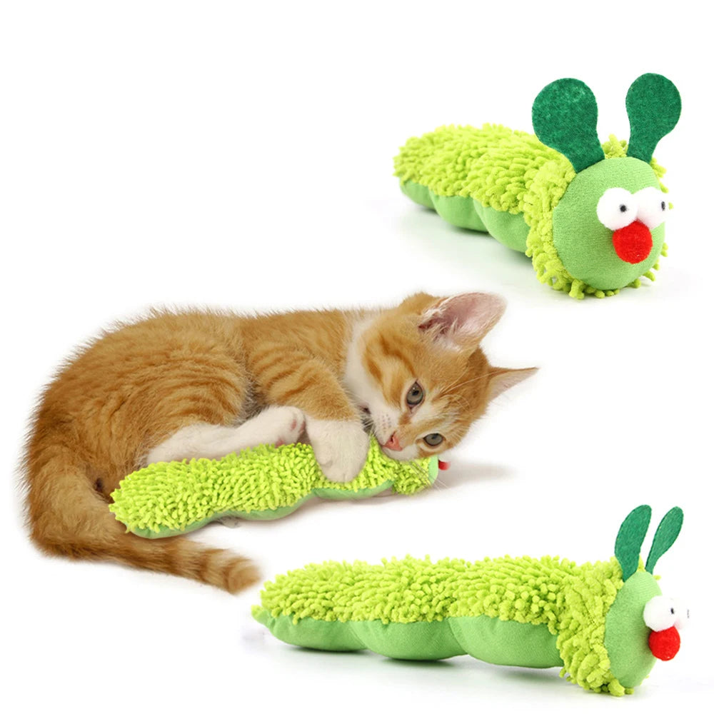 Caterpillar Silvervine & Catnip Dental Chew Toy – Plush Kicker for Cats & Kittens