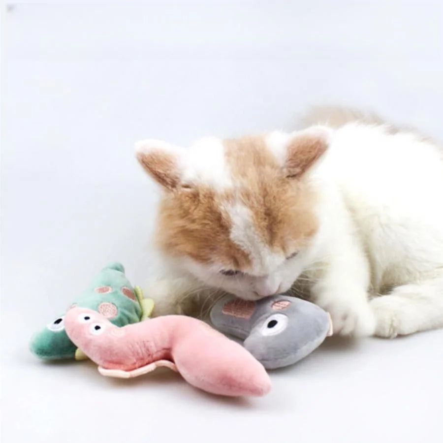 The "Pastel Critters" Plush Catnip Chew Toy – Soft Molar Teether (Dino, Gator & Friends)