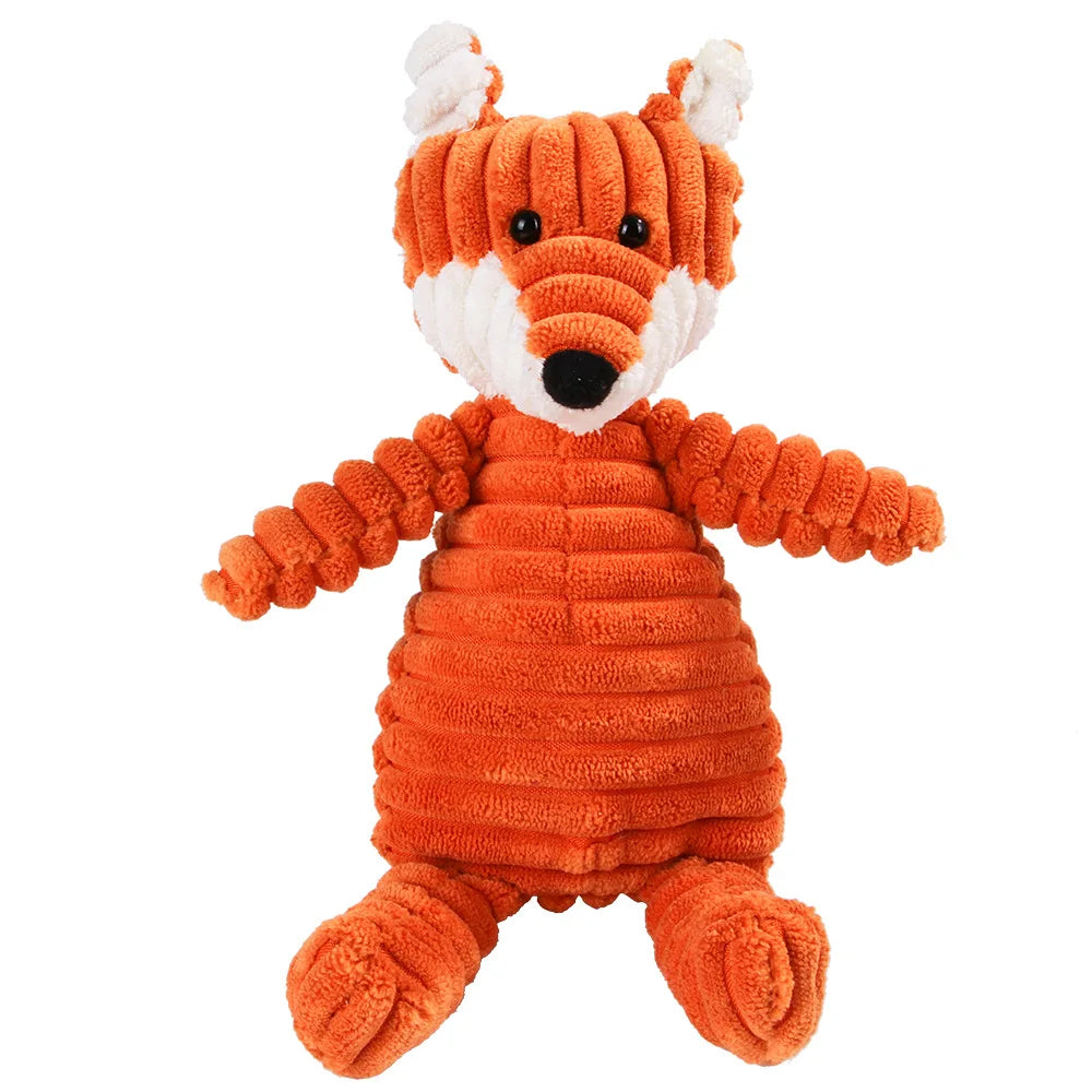 Corduroy Plush Dog Toy with Squeaker