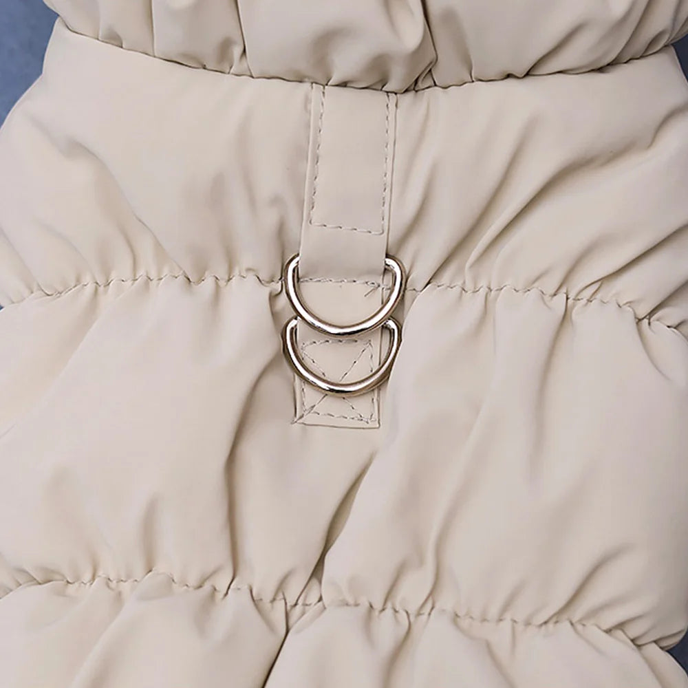 The "Marshmallow" Puffer Vest – Fleece-Lined Winter Coat with Built-in Harness