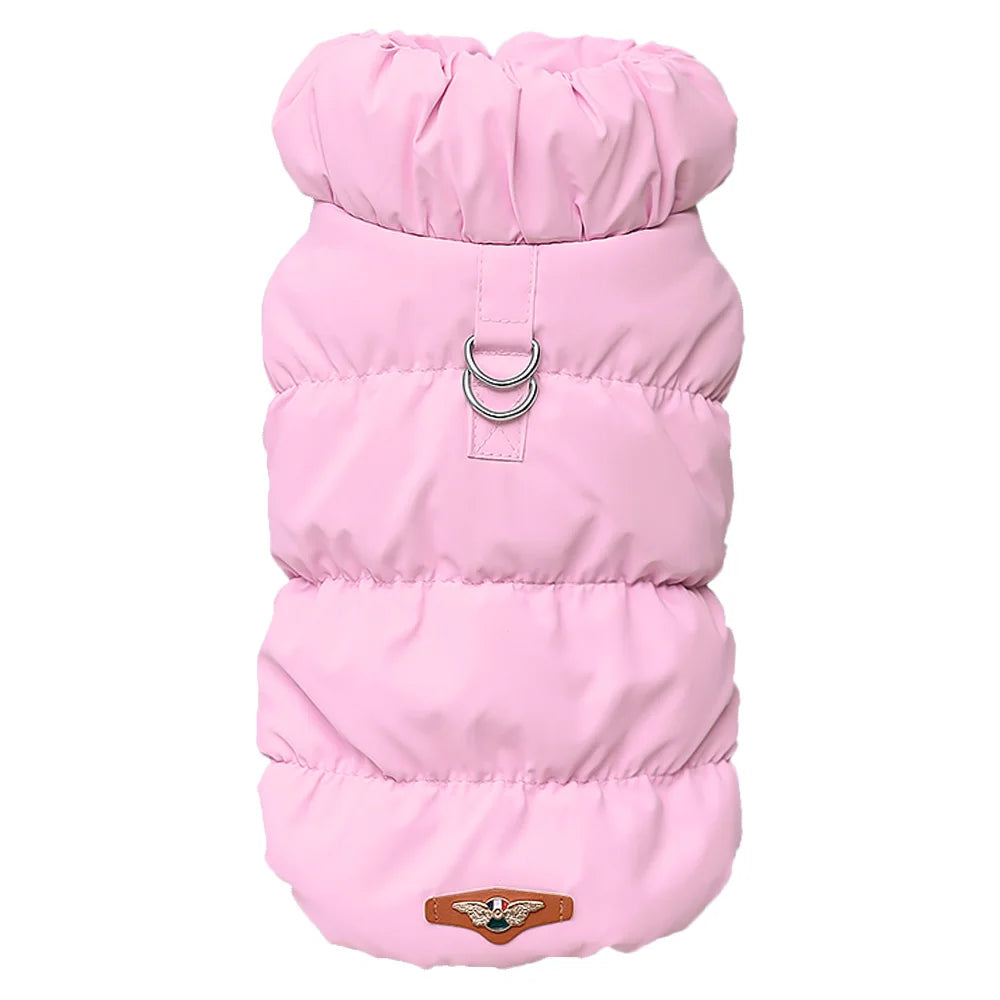 The "Marshmallow" Puffer Vest – Fleece-Lined Winter Coat with Built-in Harness