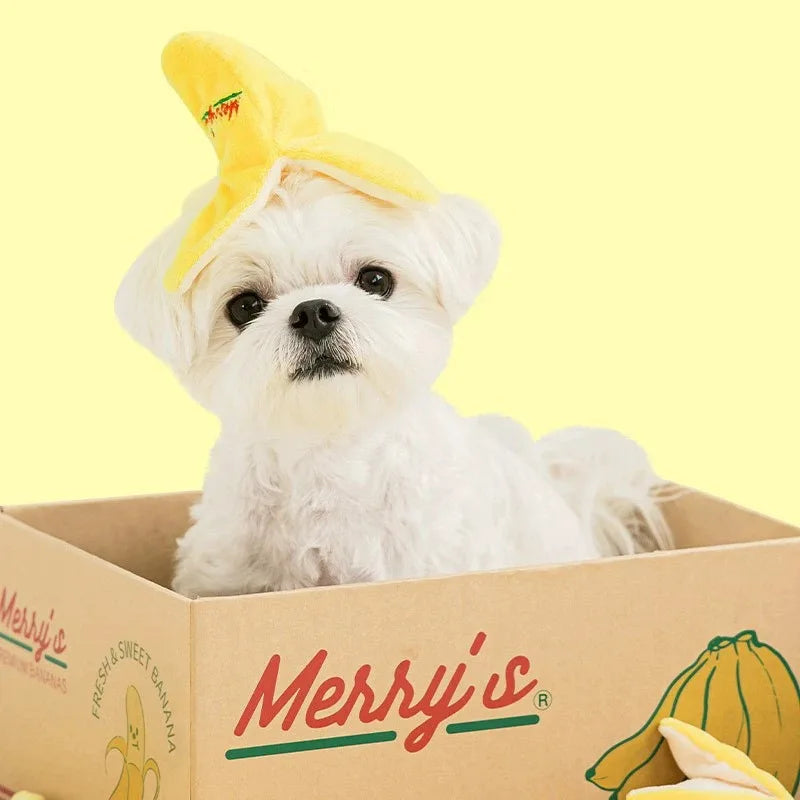 Interactive Squeaky Banana Dog Toy – Plush Snuffle Puzzle & Treat Hider for Small Dogs & Puppies