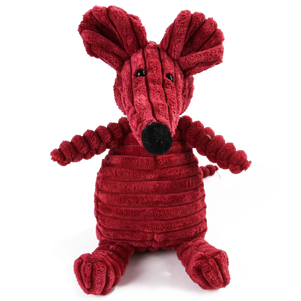 Corduroy Plush Dog Toy with Squeaker