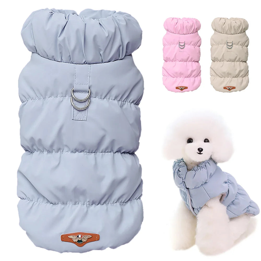 The "Marshmallow" Puffer Vest – Fleece-Lined Winter Coat with Built-in Harness