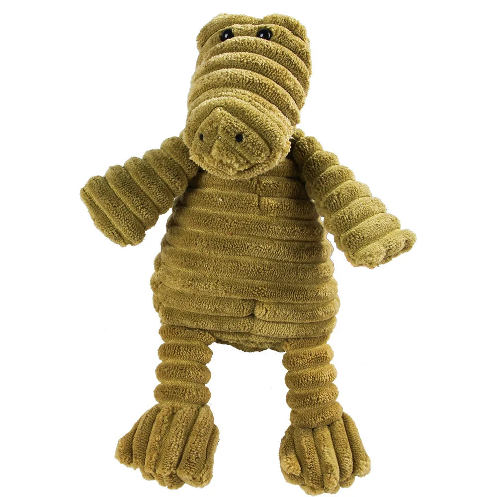 Corduroy Plush Dog Toy with Squeaker