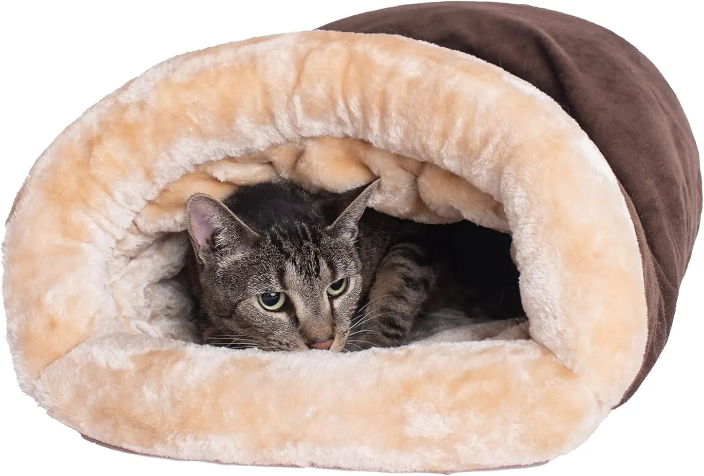 The "Snuggle Sack" Self-Warming Cat Burrow Bed – Ultra-Soft Sleeping Pouch