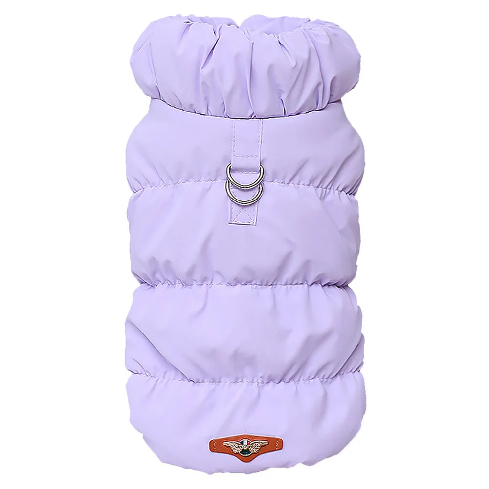 The "Marshmallow" Puffer Vest – Fleece-Lined Winter Coat with Built-in Harness